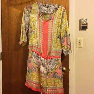 Jennifer Lopez yellow and pink floral dress.